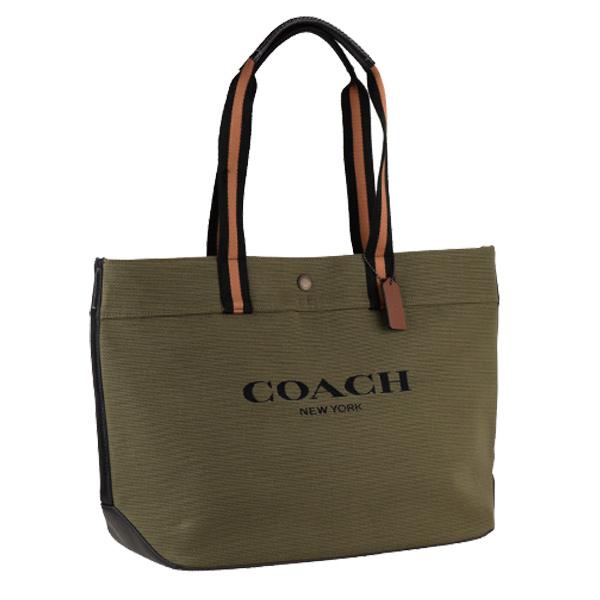 美品　COACH トートバッグ キャンバス　モス　カーキ　ロゴ　C4017 COACH（コーチ） バッグ トートバッグ レディース メンズ アウトレット