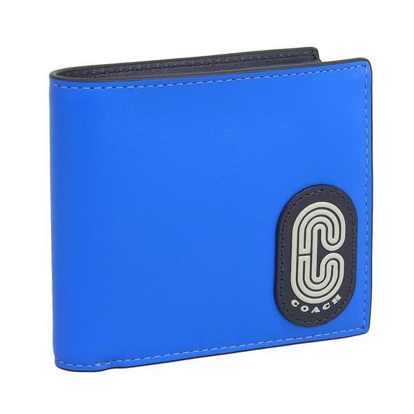 COACH コーチ 財布 二つ折り レザー ブルー メンズ ca002 COACH コーチ 財布 二つ折り レザー ブルー メンズ ca002