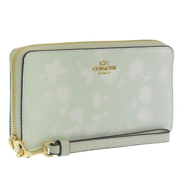 コーチ 財布 レディース 長財布 アウトレット レザー グリーン LZA FLRL PRNT CEC24IMPAL COACH