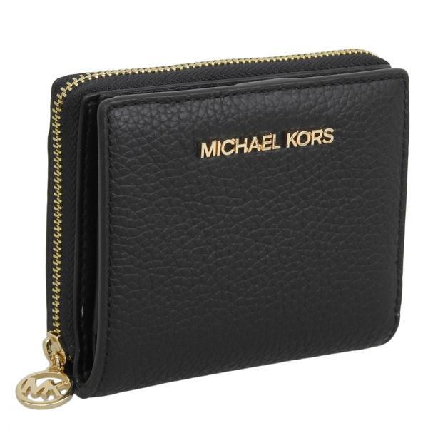 マイケルコース 財布 レディース 二つ折り財布 アウトレット レザー ブラック ジェットセットトラベル JET SET TRAVEL 35H3GTVF2L BLACK MICHAEL KORS