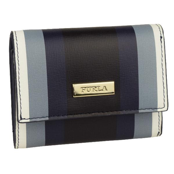 18時〜翌9時P5％還元】フルラ FURLA 三折り財布 ストライプ柄