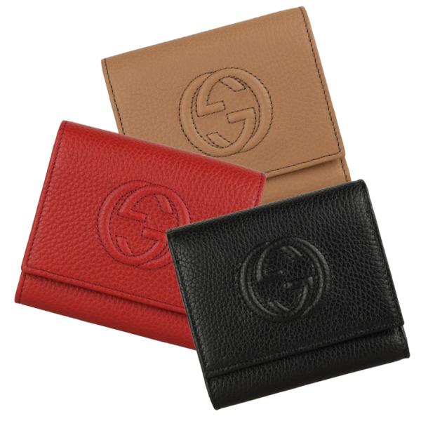 ✨極美品✨グッチ　ソーホー　コンパクト三つ折り財布　レザー　ブラック グッチ 二つ折り財布（札入れ） 財布 メンズ GGマーモント