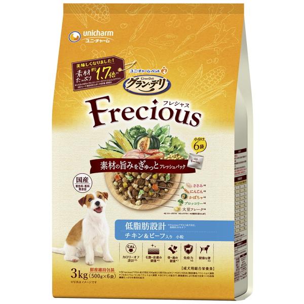 【ユニチャーム】グランデリ　フレシャス　低脂肪設計　チキン＆ビーフ入り　３ｋｇｘ４個（ケース販売）