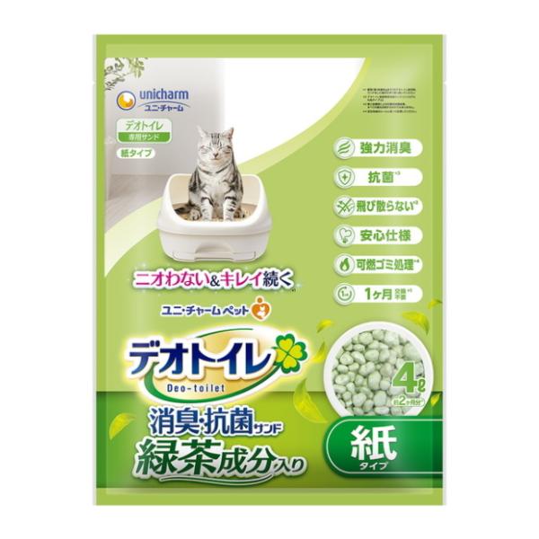 【ユニチャーム】デオトイレ　緑茶成分入り消臭・抗菌サンド　４Ｌ