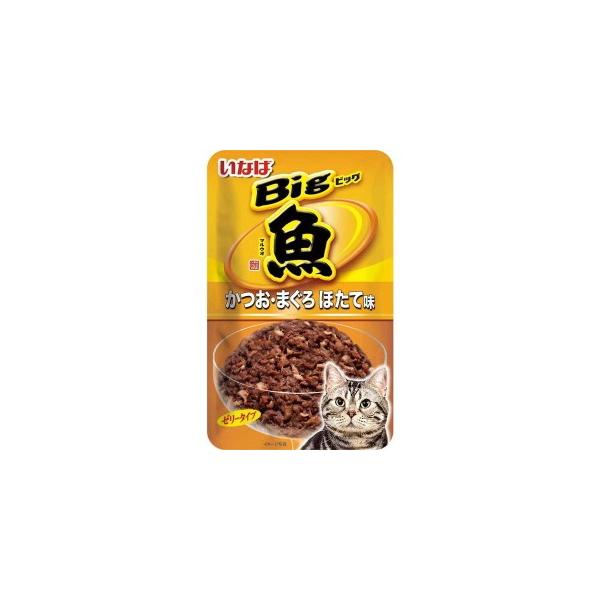【いなばペット】Ｂｉｇマルウオ　かつお・まぐろ　ほたて味　８０ｇｘ４８個（ケース販売）
