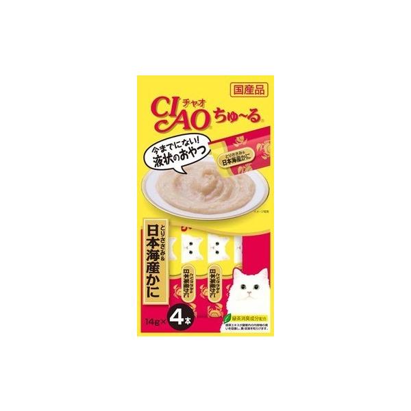 【いなばペット】チャオちゅ〜る　とりささみ＆日本海産かに　１４ｇ×４本　４ＳＣ−７６
