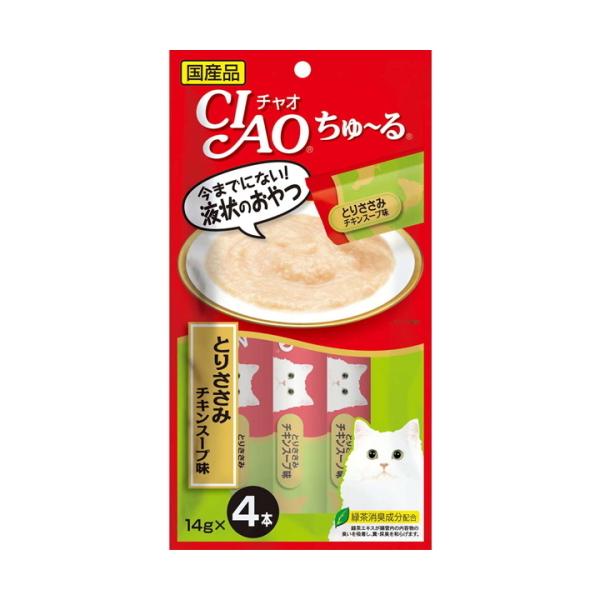 【いなばペット】チャオちゅ〜る　とりささみ　チキンスープ味　１４ｇｘ４本　ＳＣ−１０７