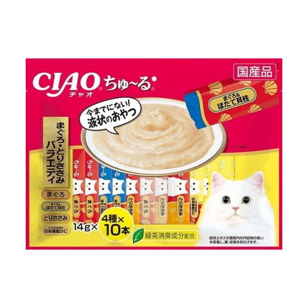 他サイト： 【いなばペット】チャオちゅ〜る　まぐろ・とりささみバラエティ　４０本入りの商品画像