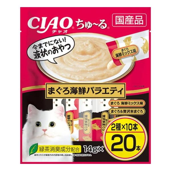 【いなばペット】チャオちゅ〜る　まぐろ海鮮バラエティ　２０本入り　DSC-01