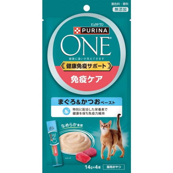 【ネスレピュリナ】ピュリナワン　キャット　おやつ　健康免疫サポート　免疫ケア　まぐろ＆かつおペースト　５６ｇ