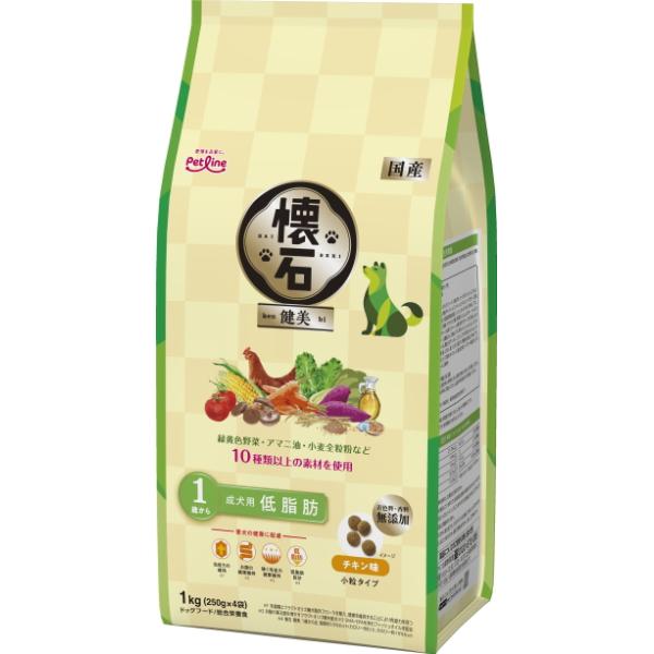 ペットライン】懐石 健美 低脂肪 1歳から 成犬用 1kgx6個