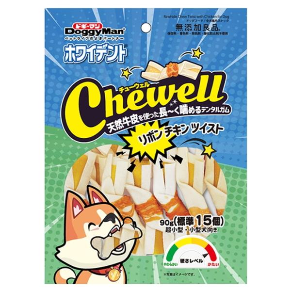 【ドギーマンハヤシ】ホワイデント　Ｃｈｅｗｅｌｌ　リボンチキンツイスト　９０ｇ