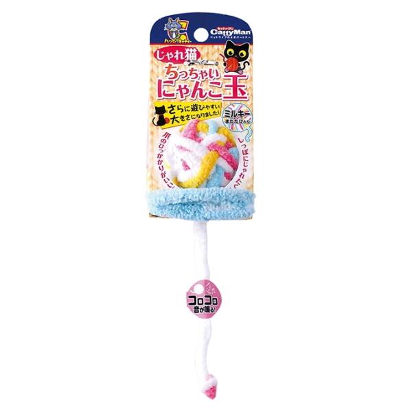 思わず追いかけたくなるしっぽ付きの毛糸玉。転がしたり、しっぽにじゃれついたり。楽しいおもちゃです。シッポの長さは約７０ｃｍ。猫ちゃんが大好きなまたたび入り。中にスズが入っているので転がる度に‘コロコロ’音が鳴ります。（玉の部分はほどけにくい...