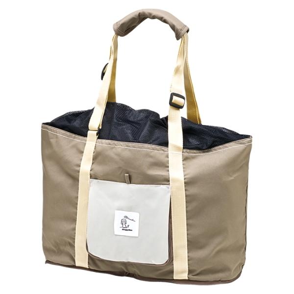 小さくたためる犬用トートキャリーバッグ (超小〜小型犬用（体重８ｋｇ以下）。組立寸法　Ｗ４２０×Ｈ３００×Ｄ２００ｍｍ。底面に適度な厚みと硬さがあるから、足元がグラつきにくく、安定感抜群です。肩掛け・斜め掛けの２ＷＡＹでファッションやＴＰＯ...