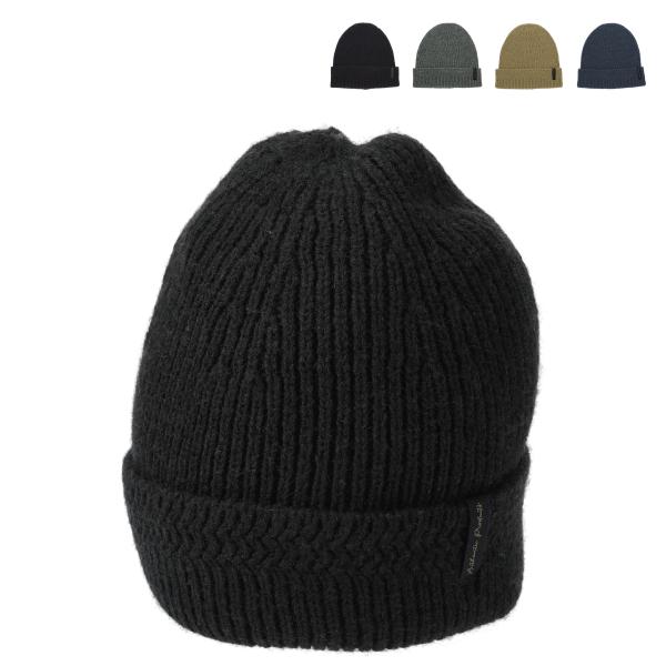 Basiquenti 洗える 抗菌 消臭 タグ ウール リブ ロゴ ニットキャップ