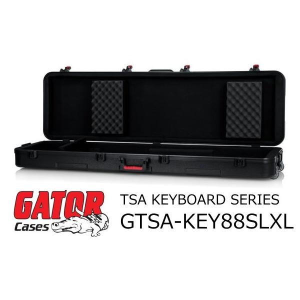 Gator GTSA-KEY88SLXL ハードケース TSA ATA Slim XL 88-note Keyboard Case w/ Wheels-GTSA