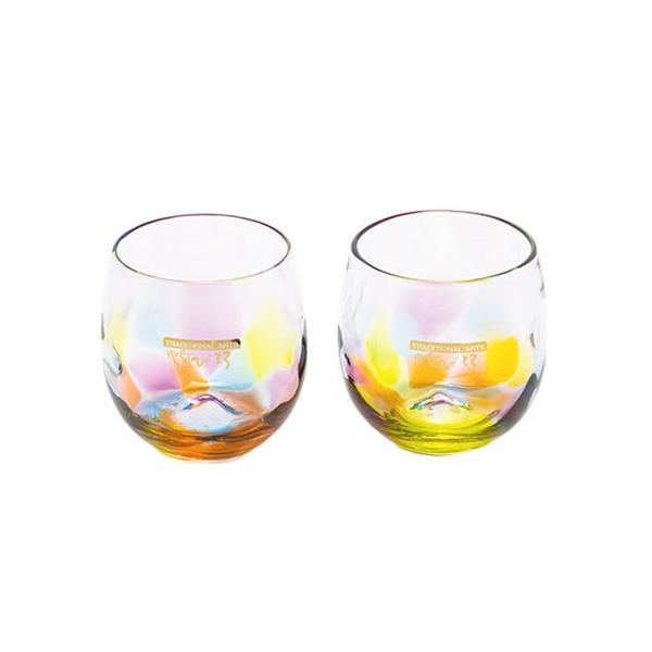 肥前ビードロ グラス 副島硝子工業 佐賀県 肥前びーどろ 虹色しずく型グラス ペア セット 器 食器 タンブラー コップ 和 伝統工芸 爆買