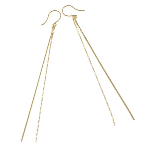 ロングチェーン フックタイプ ピアス 18金 レディース 新品 : R&K
