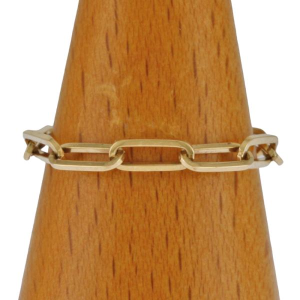 18金【ゴールドチェーンリング 15号】イエローゴールド K18刻印入 新品！ 楽天市場】喜平リング 18金 【15号】 0.76φ 12面トリプル 指輪