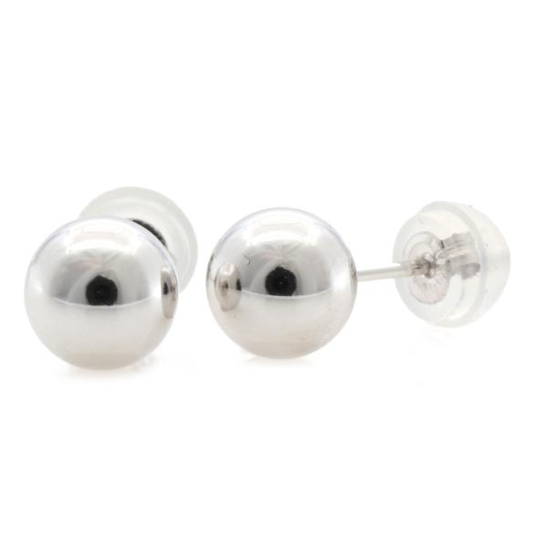 K14WG ピアス 丸玉 6mm ボール 14金 K14ホワイトゴールド シルバー