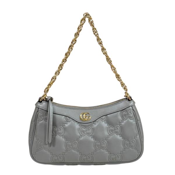 【美品】グッチ メッセンジャーバッグ ボディ シマ GG レザー グレー 美品】グッチ メッセンジャーバッグ ボディ シマ GG レザー グレー