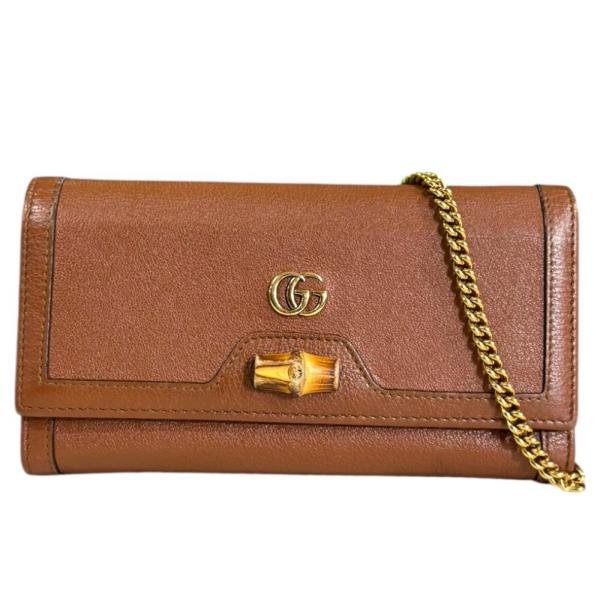 グッチ バンブー ショルダーバッグ レザー 658243 ブラウン レディース GUCCI  中古 GUCCI（グッチ） バンブー ショルダーバッグ レザー 658243 ブラウン