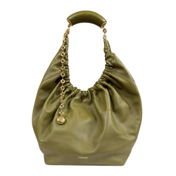 ロエベ スクイーズバッグ ミディアム ショルダーバッグ A914Q37X01 グリーン レディース LOEWE  中古 rk-y_brb00770000004572