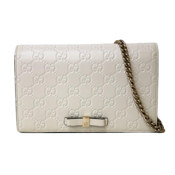 GUCCI グッチ グッチシマ ショルダーバッグ レザー ホワイト GUCCI グッチ グッチシマ ショルダーバッグ レザー ホワイト