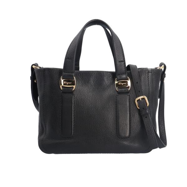 サルヴァトーレフェラガモ ショルダーバッグ レザー GG-21D778 ブラック レディース Salvatore Ferragamo  中古 サルヴァトーレフェラガモ ショルダーバッグ レザー GG-21D778