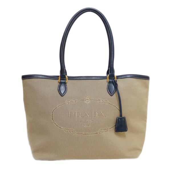 PRADA ⭐︎トートバッグ中古！お値下げ❣️ PRADA（プラダ） トートバッグ キャンバス ブラウン ユニセックス 中古