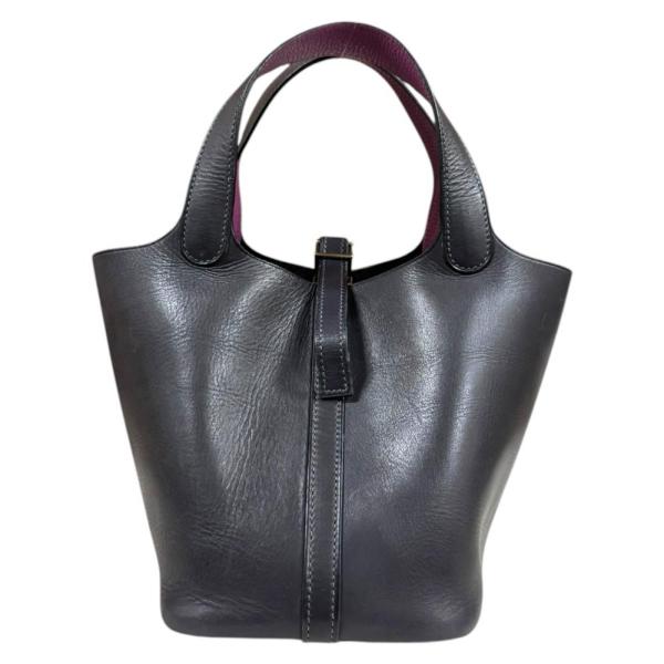 HERMES（エルメス） ピコタンPM ハンドバッグ レザー ブラック 