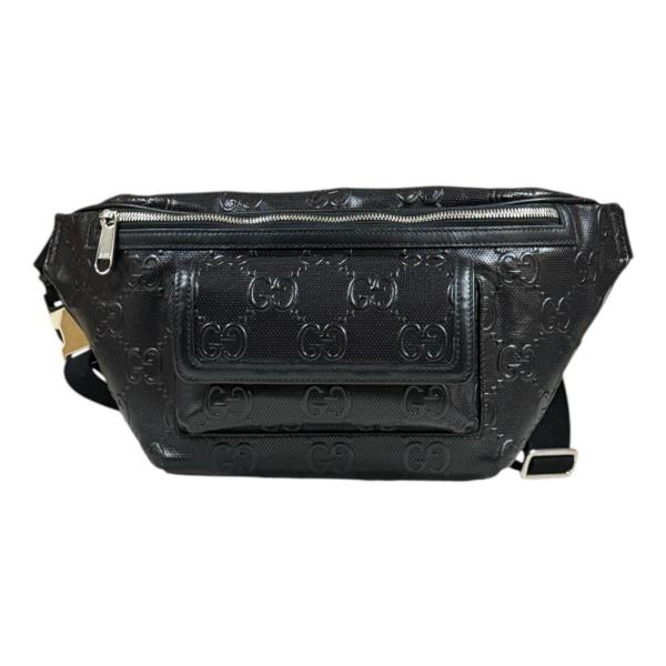 GUCCI（グッチ） GGエンボス ウエストバッグ レザー 645093 ブラック