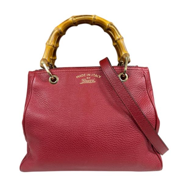 GUCCI（グッチ） バンブー ショルダーバッグ レザー 336032 レッド