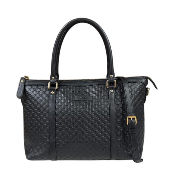 GUCCI / ショルダーバッグ/レザー/BLK GUCCI（グッチ） GGキャンバス