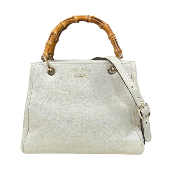 GUCCI（グッチ） バンブー ショルダーバッグ レザー 336032 ホワイト
