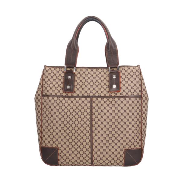 CELINE（セリーヌ） マカダム ハンドバッグ キャンバス ベージュ