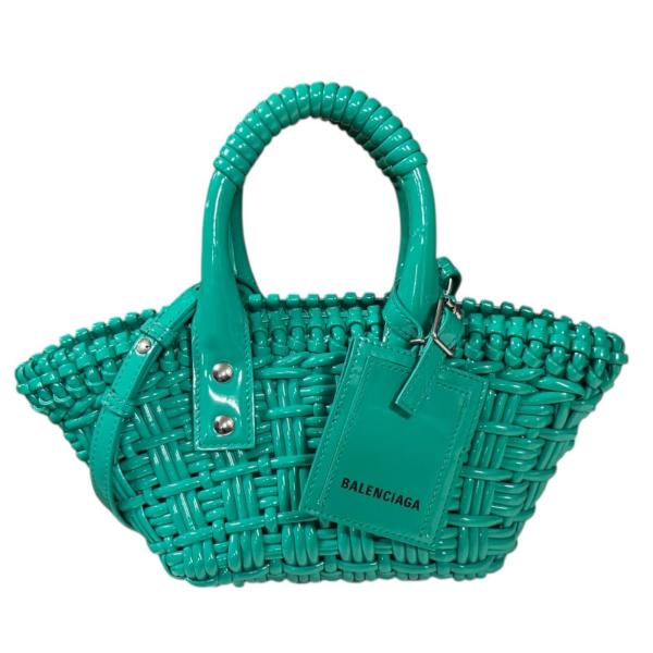 バレンシアガ ビストロ XXS ショルダーバッグ エナメル 678028 グリーン レディース BALENCIAGA  中古 BALENCIAGA（バレンシアガ） ビストロ XXS ショルダーバッグ エナメル