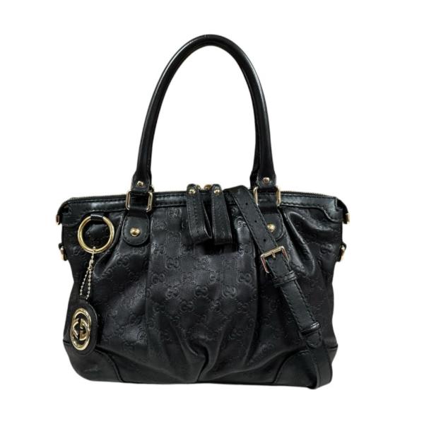 グッチ　黒革　ショルダーバッグ GUCCI（グッチ） スーキー グッチシマ ショルダーバッグ シマレザー