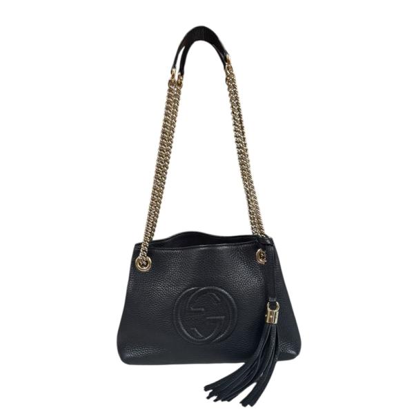 GUCCI　ソーホー　トートバッグ GUCCI（グッチ） ソーホー ショルダーバッグ レザー 387043 ブラック