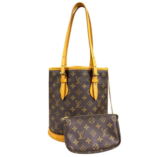 ルイ・ヴィトン LOUIS VUITTON バケットPM M42238 ブラウン モノグラム/レザー レディース ショルダーバッグ LOUIS VUITTON】【バケツ型バッグ】ルイヴィトン『モノグラム バケット