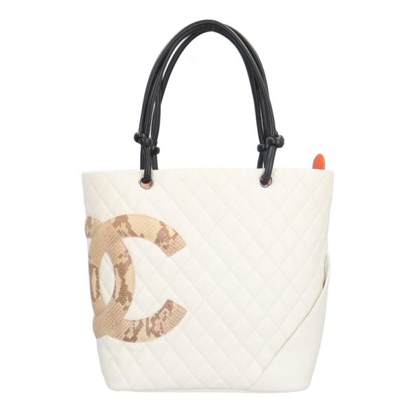 【値下げしました】CHANEL/シャネル　カンボンライン　トートバッグ　ホワイト CHANEL（シャネル） ファミリーセール品 カンボン ラージ トートバッグ