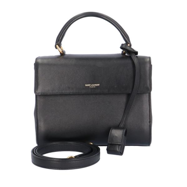 【極美品】イヴサンローラン　ワンショルダー　肩掛け　YSL　エンボス　レザー　黒 SAINT LAURENT - 極 美品 YVES SAINT LAURENT イヴ・サン