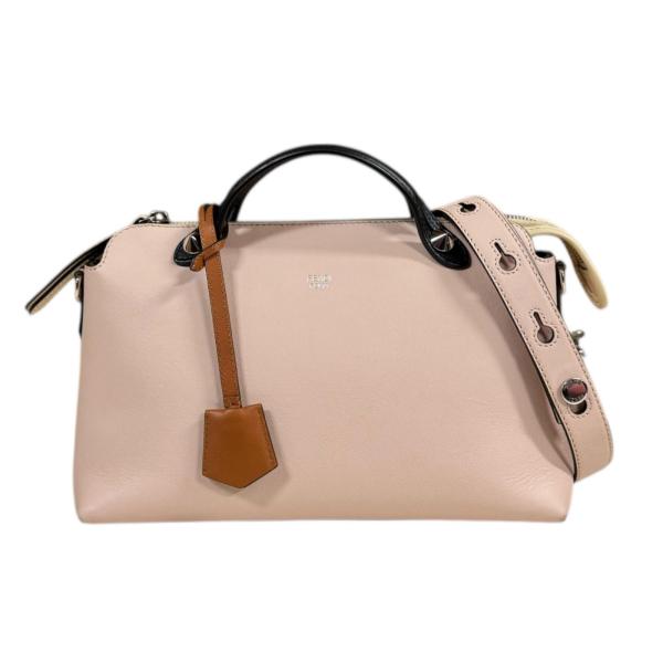 再値下FENDI ピンク レザー ショルダーバッグ 保存袋ギャランティカード付き FENDI（フェンディ） バイ ザ ウェイ ミディアム ショルダーバッグ