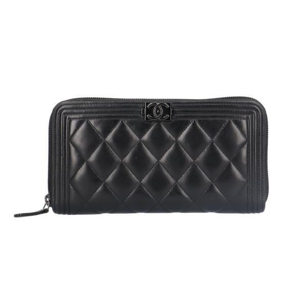 CHANEL シャネル ボーイシャネル 長財布 ラムスキン A80815 レディース 