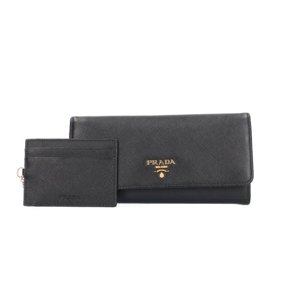 PRADA 長財布　二つ折り　サフィアーノ　シャイン　1MH132 NERO プラダ PRADA 長財布 レディース ブラック 1MH132 QWA F0002 NERO