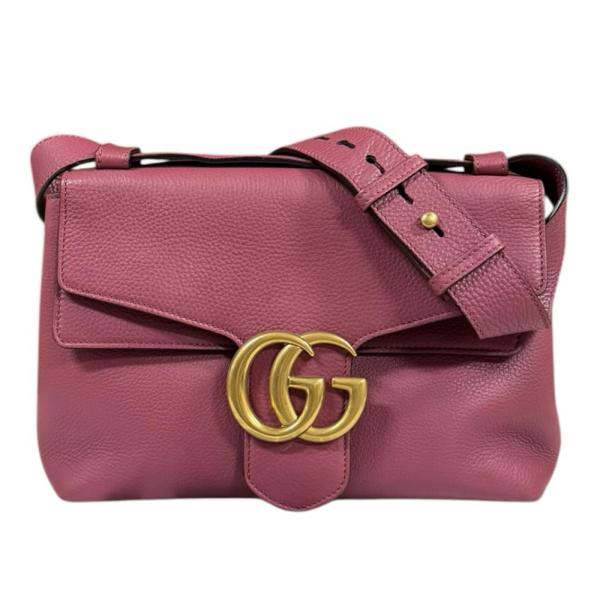 GUCCI（グッチ） GGマーモント ショルダーバッグ レザー 401173 ピンク