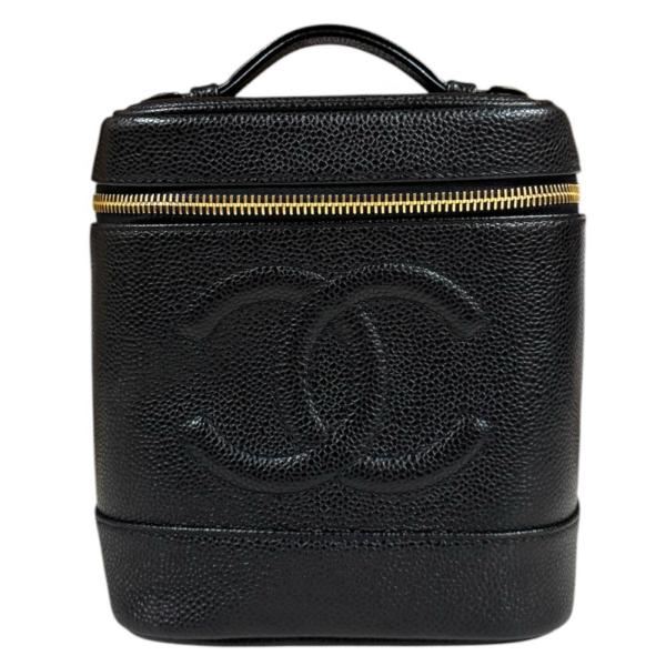 2025SS シャネル　バニティ　バッグ　ココハンドル　キャビアスキン CHANEL（シャネル） 縦型バニティ ココマーク ハンドバッグ キャビア