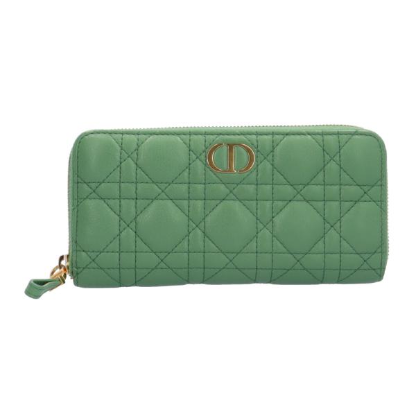 ★3日以内返品可★ 極美品 Christian Dior クリスチャンディオール ラムスキン ディオール カロ ヴォヤージュ ウォレット S5038UWHC 長財布 ブルー ラムスキン レディース Christian Dior クリスチャンディオール カロ 三つ折り財布 S5030UWHC
