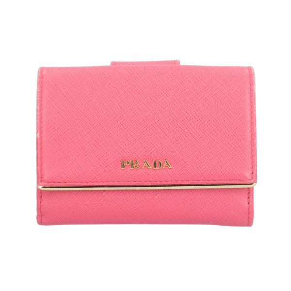 PRADA サフィアーノレザー　財布 ブラック/ネイビー サフィアーノレザー財布 | PRADA