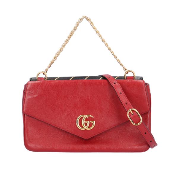 GUCCI（グッチ） GG キャットダブルフェイス ショルダーバッグ レザー